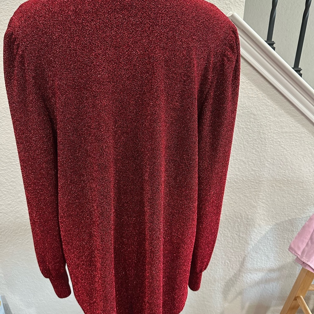 Karen Kane Sparkling Red Long Sleeve Top 2x - Picture 4 of 5
